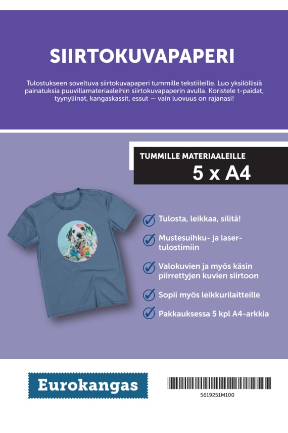 SIIRTOKUVAPAPERI 5KPL musta